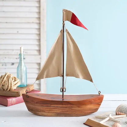 Handcrafted Boat Sculpture